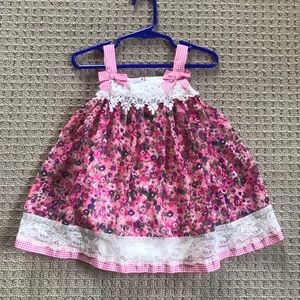 *SOLD*Bonnie Baby Pink Floral Dress 24 Mo.